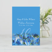 cool-blaue Hydrangea-Blume Hochzeitstag Einladung (Stehend Vorderseite)