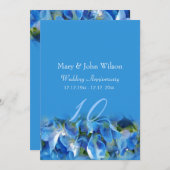 cool-blaue Hydrangea-Blume Hochzeitstag Einladung (Vorne/Hinten)