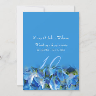 cool-blaue Hydrangea-Blume Hochzeitstag Einladung