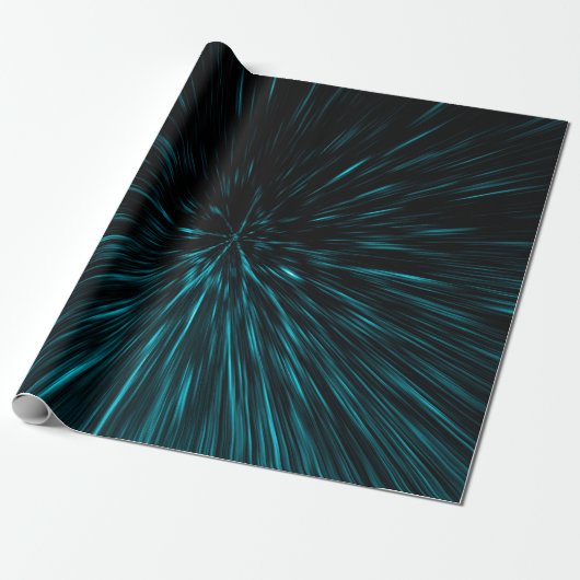 Cool blaue Hypergalaxie Abstrakte Linien Geschenkpapier (Ungerollt)