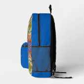 Cool-Blaue Mandala-Muster-Monogramm-Initialen Bedruckter Rucksack (Rechts)