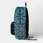 Cool-Blaue Mandala-Muster-Monogramm-Initialen Bedruckter Rucksack (Rechts)