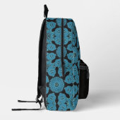 Cool-Blaue Mandala-Muster-Monogramm-Initialen Bedruckter Rucksack (Links)