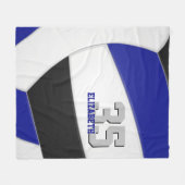 cool-blaue Mannschaftsfarben herrliche Volleyballf Fleecedecke (Vorderseite (Horizontal))