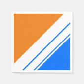 Cool-blaue Orange-weiße Streifen Serviette (Vorderseite)