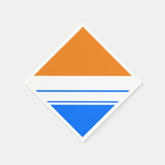 Cool-blaue Orange-weiße Streifen Serviette (Ecke)