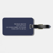 Cool-Blaue Streifen Monogramm Gepäckanhänger (Rückseite horizontal)