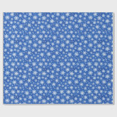Cool Blaue Winterschneeflocken Geschenkpapier (Flach)