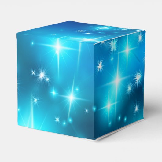 Cool blauer Funkellicht Abstrakter Raum Geschenkschachtel (Rückseite)