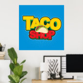 cool-blauer Taco Shop Poster (Heimbüro)