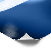 Cool blauer Tonus Abstrakt floral Poster (Ecke)