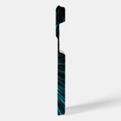 Cool blaues Hypergalaxie-Monogramm der Abstrakten  iPhone Hülle (Linke Seite)