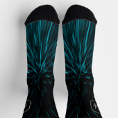 Cool blaues Hypergalaxie-Monogramm der Abstrakten  Socken (Oben)