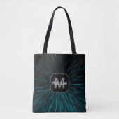 Cool blaues Hypergalaxie-Monogramm der Abstrakten  Tasche (Vorderseite)
