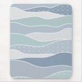 Cool blaugrüne, abgerundete Streifen Abstrakte Wav Mousepad (Vorne)