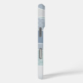 Cool blaugrüne Streifen Abstrakte Waves Name Case-Mate iPhone Hülle (Rückseite / Rechts)