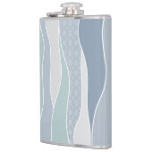 Cool blaugrüne Streifen Abstrakte Waves Name Flachmann (Links)