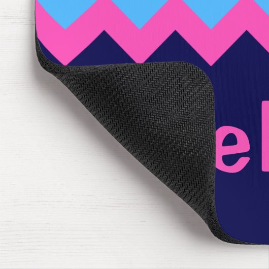 Cool-blaurosa-Zickzack-Monogramm-Mousepad Mousepad (Ecke)