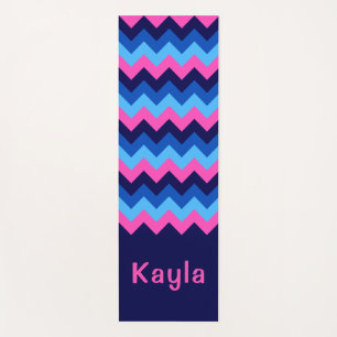 Cool-blaurosa-Zickzack-Monogramm-Yogamat Yogamatte