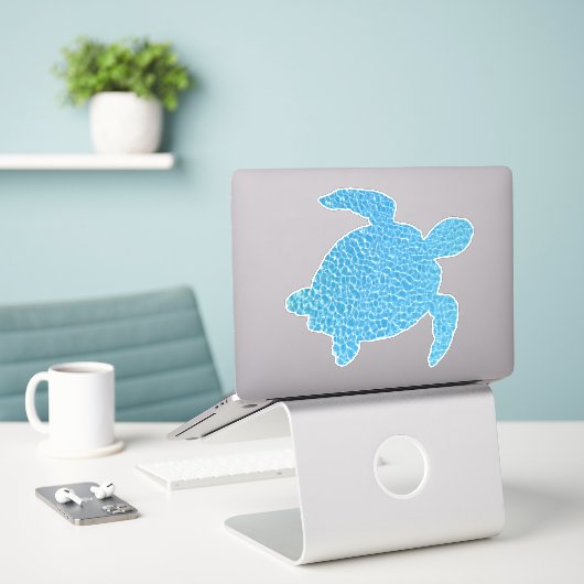 Cool-Blauschildkröte Aufkleber (Laptop auf Schreibtisch)