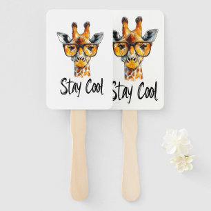 Cool bleibe - Giraffe mit Sonnenbrillen Illustrati Fächer