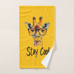 Cool bleibe - Giraffe mit Sonnenbrillen Illustrati Handtuch