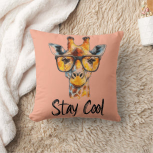 Cool bleibe - Giraffe mit Sonnenbrillen Illustrati Kissen
