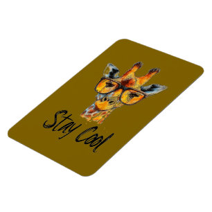 Cool bleibe - Giraffe mit Sonnenbrillen Illustrati Magnet