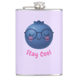 Cool bleibe - Niedliches TropiCool Blueberry Desig Flachmann