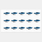 Cool blue 1959 classic car etiketten (Blatt)