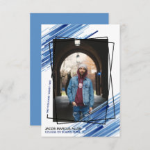 Cool Blue Abstrakt Foto Abschluss Ankündigung