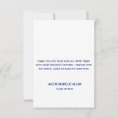 Cool Blue Abstrakt Foto Abschluss Vielen Dank Einladung (Rückseite)