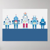 Cool Blue and Red Roboter Poster (Vorne)