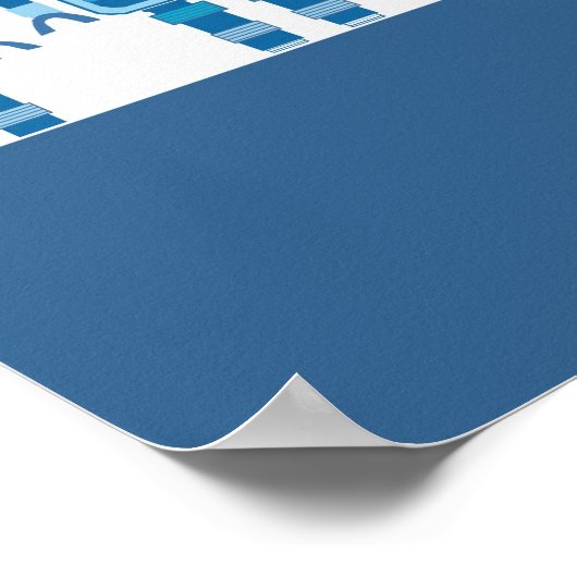 Cool Blue and Red Roboter Poster (Ecke)