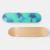 Cool Blue Art Deco Design Skate Board Skateboard (Horizontal)