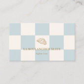 Cool Blue Bakery Croissant QR Photo  Visitenkarte (Vorderseite)