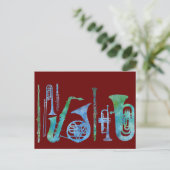 Cool Blue Band Postkarte (Stehend Vorderseite)