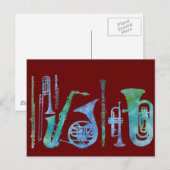 Cool Blue Band Postkarte (Vorne/Hinten)
