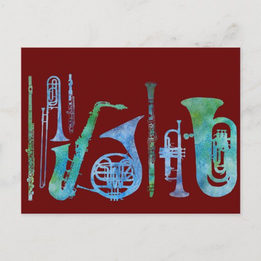 Cool Blue Band Postkarte (Vorderseite)