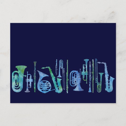 Cool Blue Band Postkarte (Vorderseite)