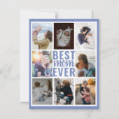 Cool Blue Best Mom Ever 8 Photo Collage (Vorderseite)