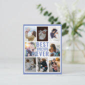 Cool Blue Best Mom Ever 8 Photo Collage (Stehend Vorderseite)