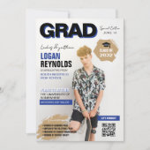 Cool Blue & Black Fotos Magazine Cover Abschluss Ankündigung (Vorderseite)