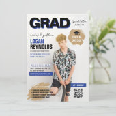 Cool Blue & Black Fotos Magazine Cover Abschluss Ankündigung (Stehend Vorderseite)