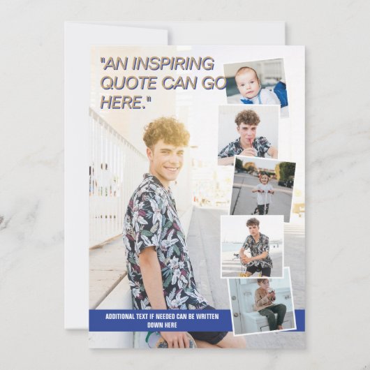 Cool Blue & Black Fotos Magazine Cover Abschluss Einladung (Rückseite)