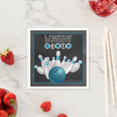 Cool Blue Bowling Party Paper Napkins Serviette (Beispiel)