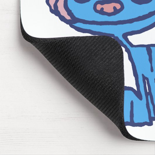 Cool Blue Cat Cartoon Mousepad (Ecke)
