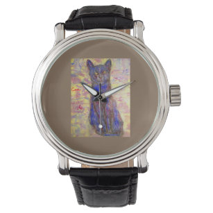 Cool Blue Cat Watch Armbanduhr
