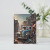 Cool Blue Classic Lieferwagen Truck Vintag Fantasy Postkarte (Stehend Vorderseite)