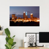 Cool Blue Cleveland Ohio (kein Text) Poster (Heimbüro)
